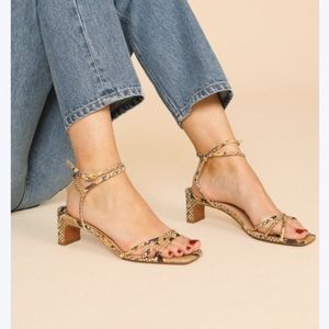 Rouje Yolaine Snakeskin Sandals size 38